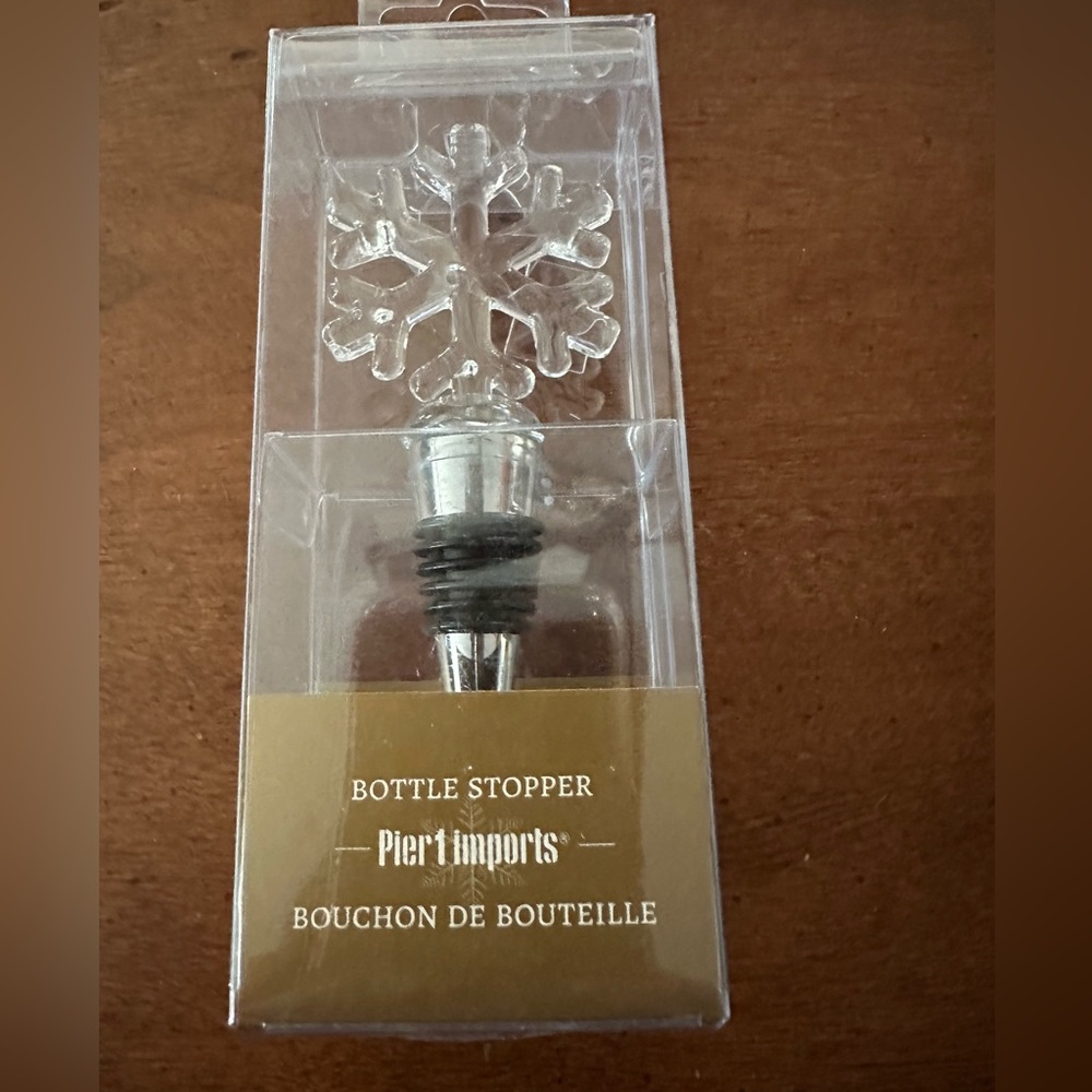 Pier 1 imports clear snowflake olive oil wine bottle stopper